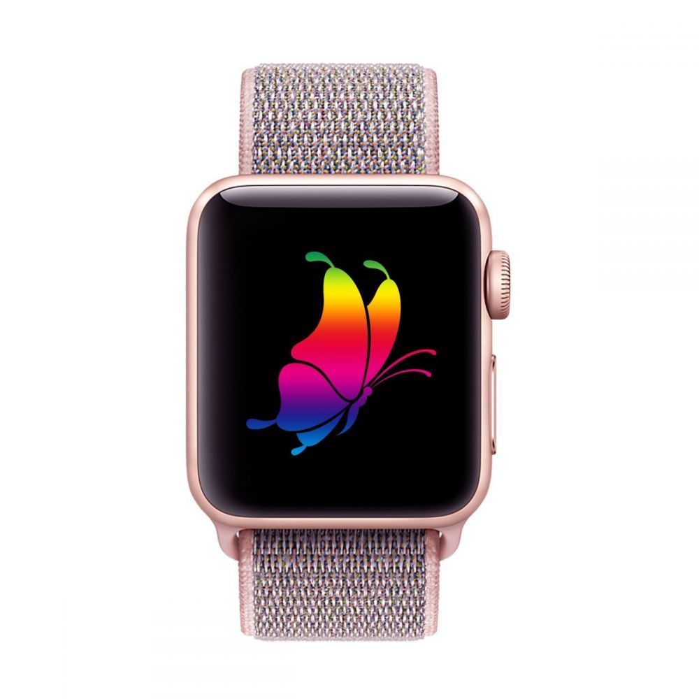 Tech-Protect nailoninis dirželis, skirtas Apple Watch 4/5/6/7/8/9/SE (38/40/41 mm) – rožinis -- Apple Watch 4