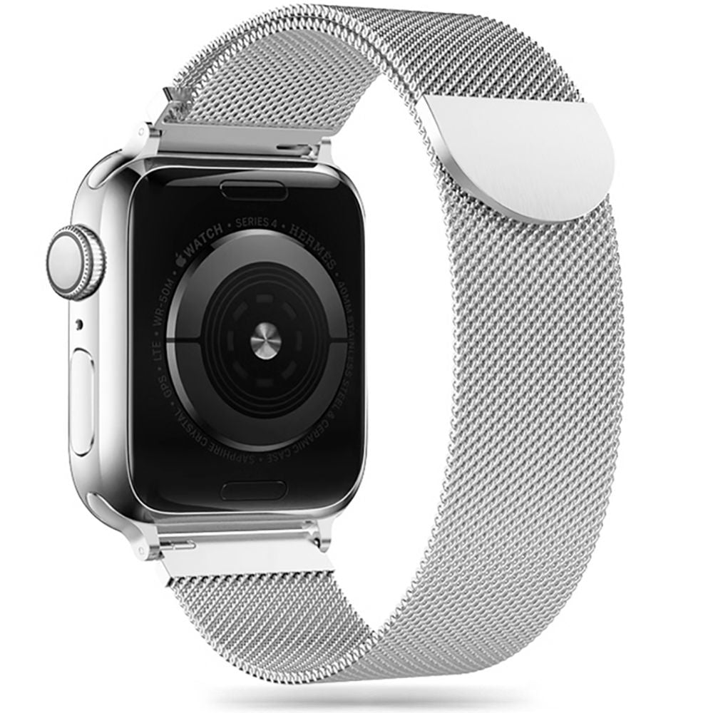 Tech-Protect MilaneseBand, skirta Apple Watch 4/5/6/7/8/9/SE (38/40/41 mm) – sidabrinė -- Apple Watch 4