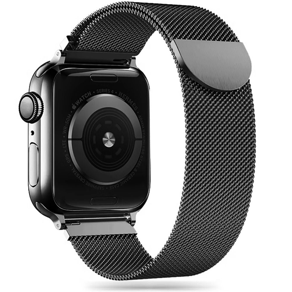 Tech-Protect MilaneseBand, skirta Apple Watch 4/5/6/7/8/9/SE/Ultra 1/2 (42/44/45/49 mm) – juoda -- Apple Watch 4