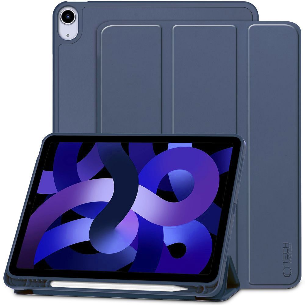 Tech-Protect SmartCase Pen for iPad Air 10.9" (2020/2022) / 11" (2024/2025/2026) – tamsiai mėlyna
