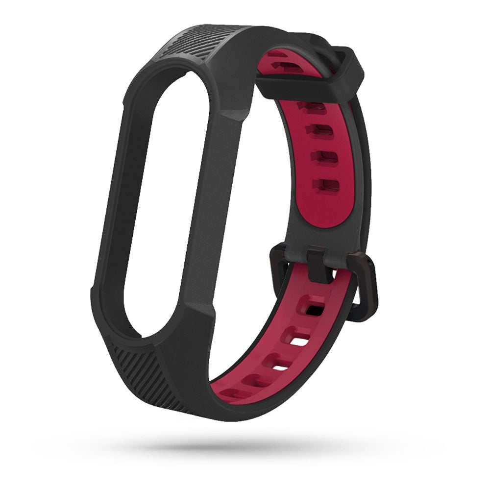 Tech-Protect Armor Strip, skirtas Xiaomi Mi Smart Band 5/6/6 NFC – juoda ir raudona -- Xiaomi Mi Smart Band 5