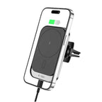 Tech-Protect CW19 MagSafe magnetinis automobilinis laikiklis su 15W indukciniu įkrovikliu oro grotelių tvirtinimui -...