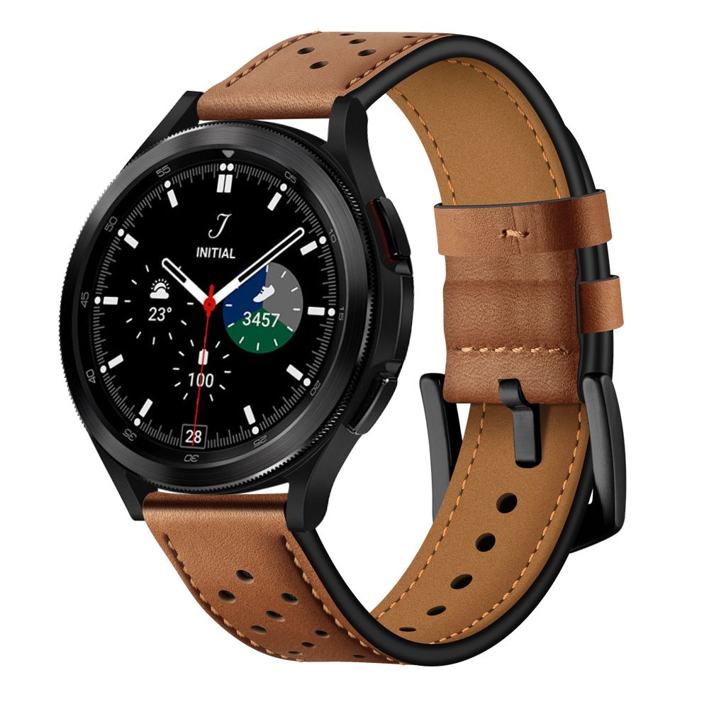 Tech-Protect odinis dirželis, skirtas Samsung Galaxy Watch 4 / 5 / 5 Pro / 6 / 7 / FE - rudas -- Samsung Galaxy Watch 4