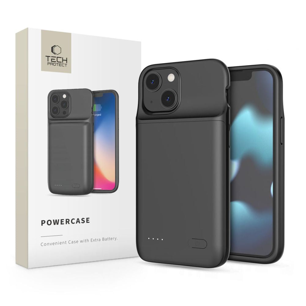 Tech-Protect PowerCase, skirta iPhone 12 mini / 13 mini, su 4700mAh išorine baterija - juoda -- iPhone 12 Mini