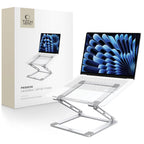 Tech-Protect ULS400 universali sulankstoma stovas nešiojamiesiems kompiuteriams iki 17" - sidabrinė -- Laptop Stands