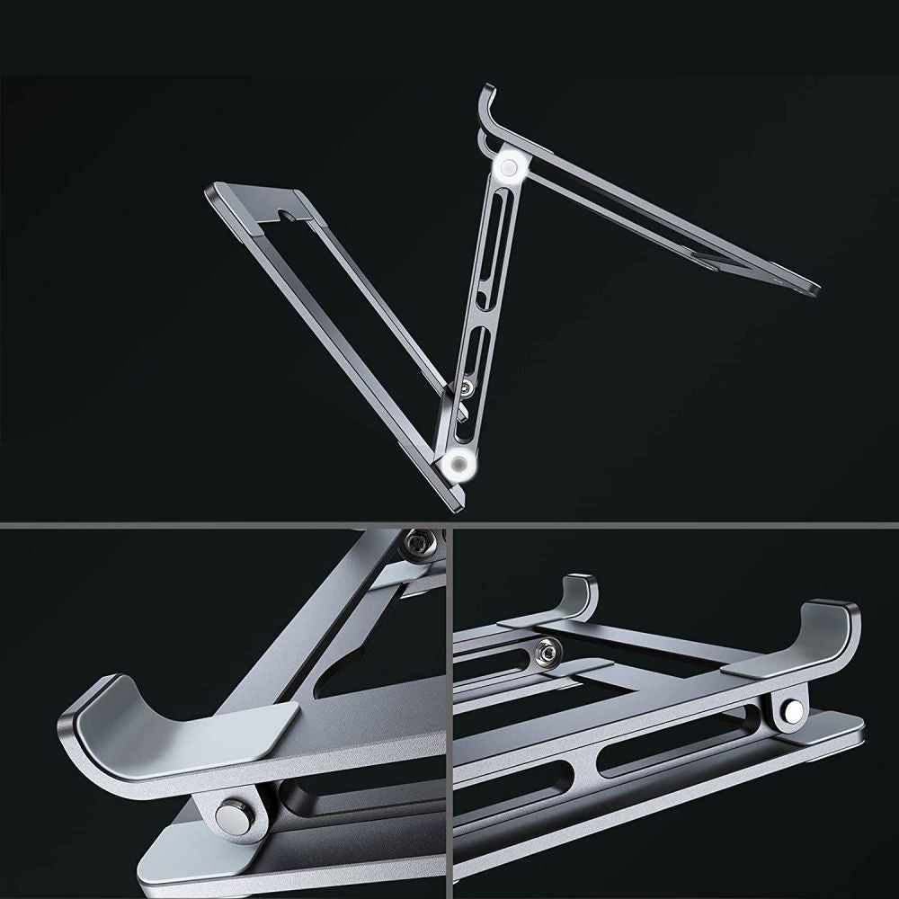 Tech-Protect ULS400 universali sulankstoma stovas nešiojamiesiems kompiuteriams iki 17" - sidabrinė -- Laptop Stands