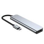 HUB Tech-Protect V4 6in1 USB-C - USB-A 3.0 / USB-A 2.0 / USB-C / HDMI / micro SD / TF / SD kortelių skaitytuvas - pilkas...
