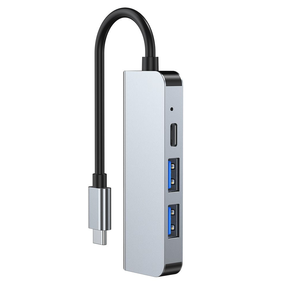 HUB Tech-Protect V2 4in1 USB-C - USB-A 3.0 / USB-A 2.0 / USB-C / HDMI - pilkas -- USB Hubs