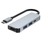 HUB Tech-Protect V2 4in1 USB-C - USB-A 3.0 / USB-A 2.0 / USB-C / HDMI - pilkas -- USB Hubs