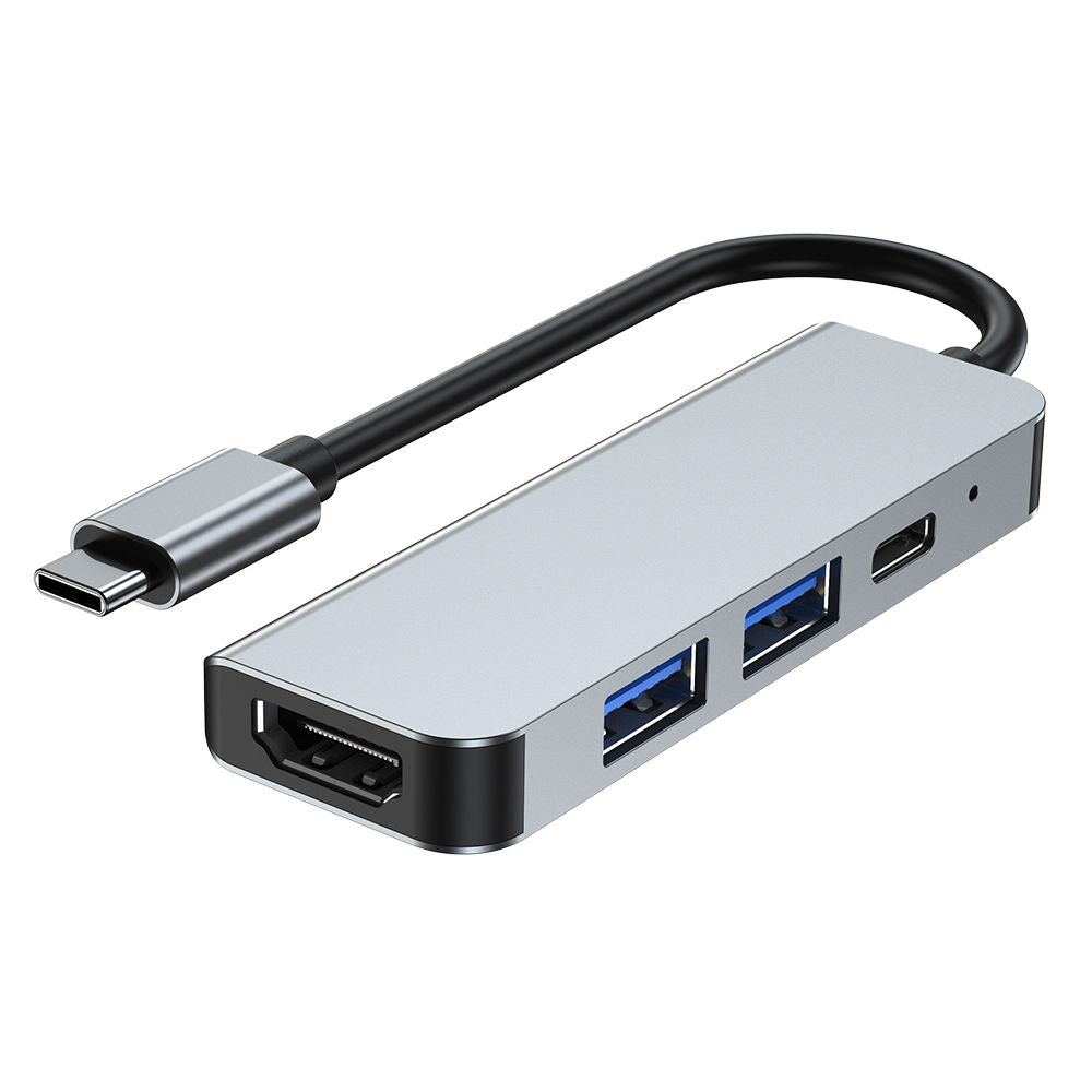 HUB Tech-Protect V2 4in1 USB-C - USB-A 3.0 / USB-A 2.0 / USB-C / HDMI - pilkas -- USB Hubs