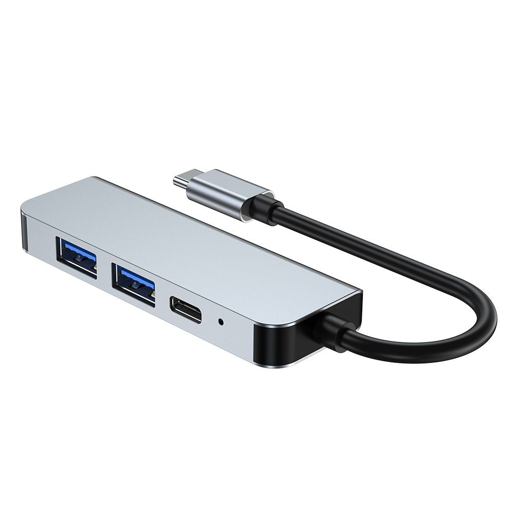 HUB Tech-Protect V2 4in1 USB-C - USB-A 3.0 / USB-A 2.0 / USB-C / HDMI - pilkas -- USB Hubs