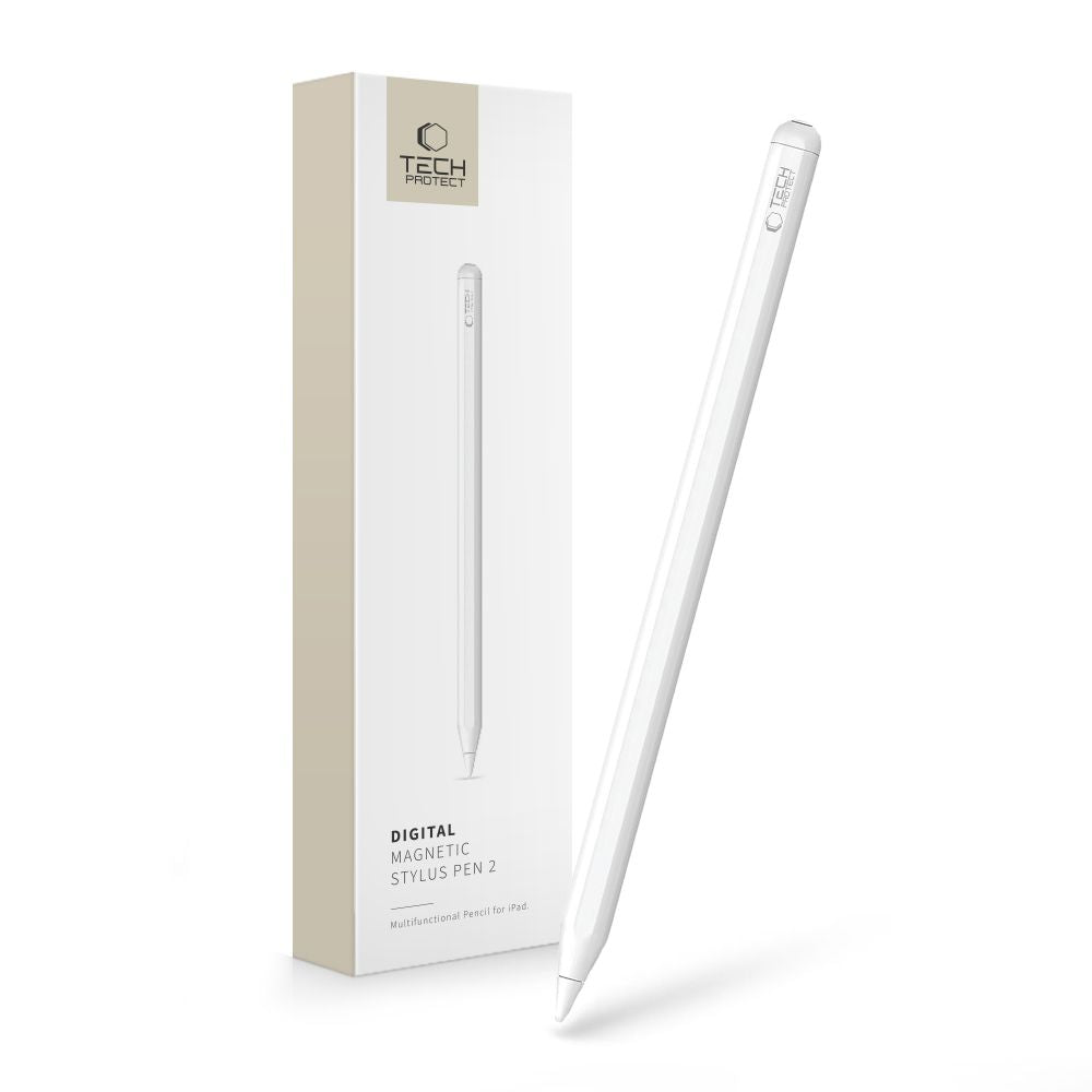 Tech-Protect Digital Magnetic Stylus Pen 2 Magnetic, skirtas iPad planšetiniam kompiuteriui – baltas -- Stylus Pens