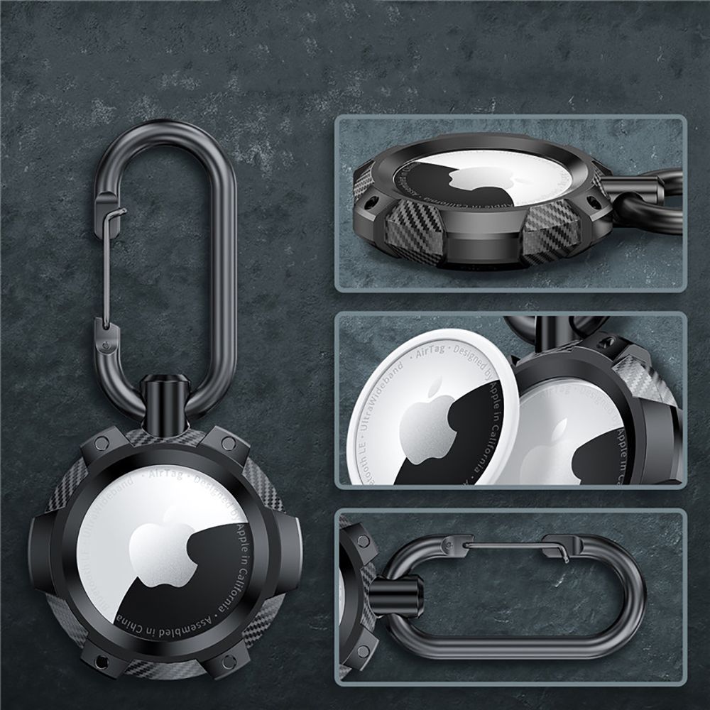 Tech-Protect TPUCarbon dėklas Apple AirTag – juodas -- Apple AirTag