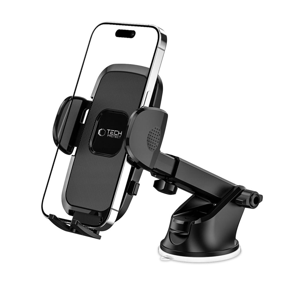 Tech-Protect V3 automobilinis telefono laikiklis priekiniam stiklui / prietaisų skydeliui - juodas -- Cell phone holders