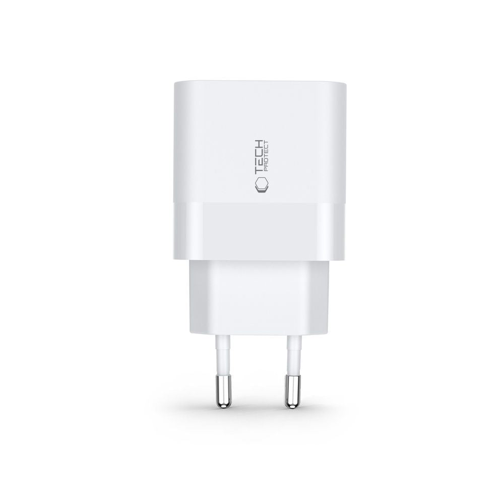 Tech-Protect C30W įkroviklis USB-C PD 30W / USB-A QC 3.0 - baltas -- Cell phone chargers