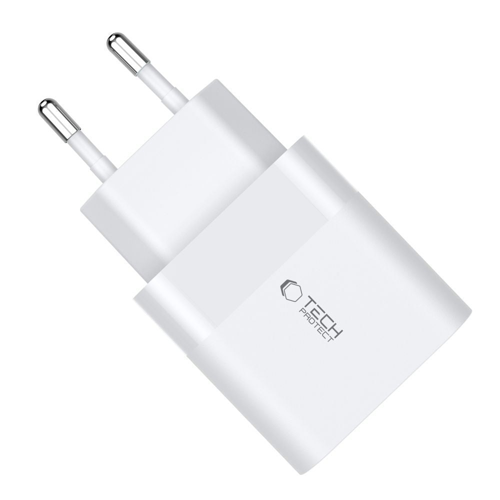 Tech-Protect C30W įkroviklis USB-C PD 30W / USB-A QC 3.0 - baltas -- Cell phone chargers