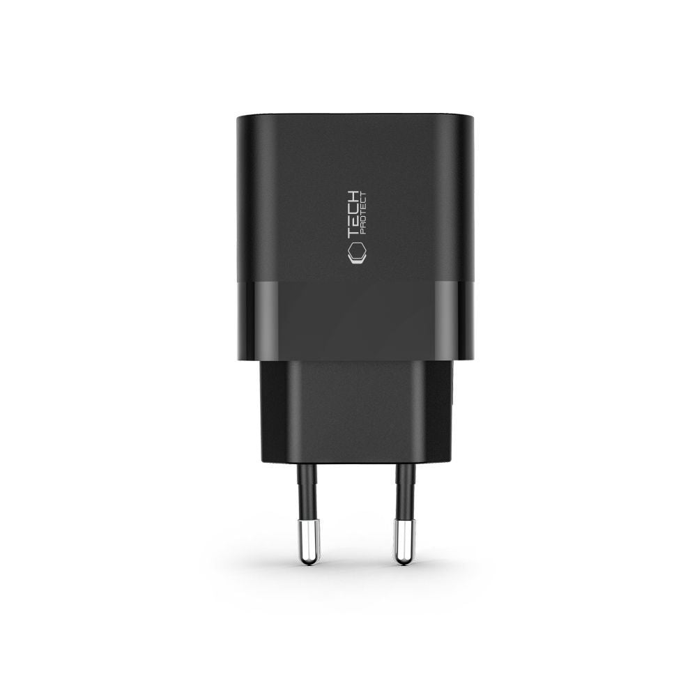 Tech-Protect C30W įkroviklis USB-C PD 30W / USB-A QC 3.0 - juodas -- Cell phone chargers