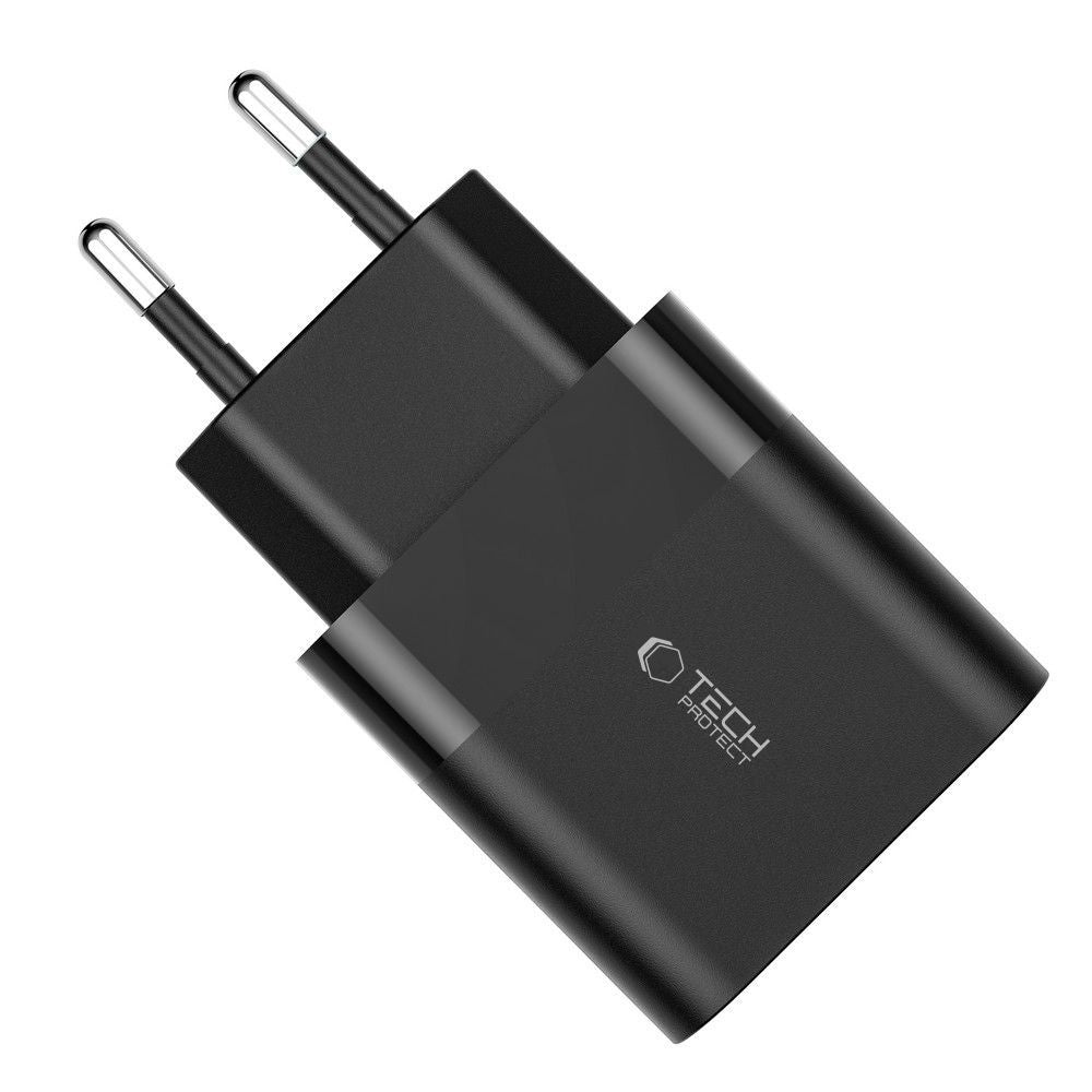 Tech-Protect C30W įkroviklis USB-C PD 30W / USB-A QC 3.0 - juodas -- Cell phone chargers