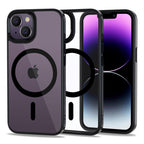 Tech-Protect MagMat MagSafe dėklas iPhone 14 – skaidrus juodas