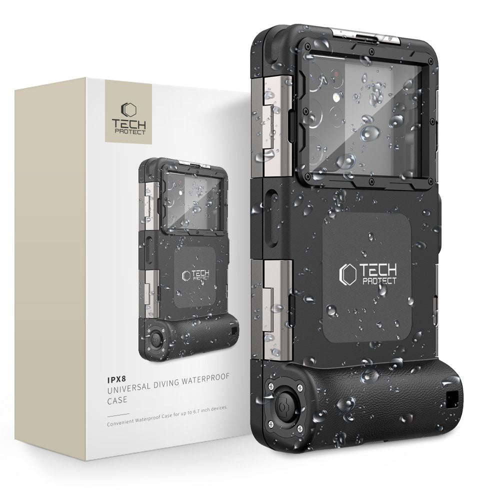 Tech-Protect Vandeniui atsparus dėklas IPX8 4,7-6,7" išmantriems telefonams - juodas -- Cycling Accessories
