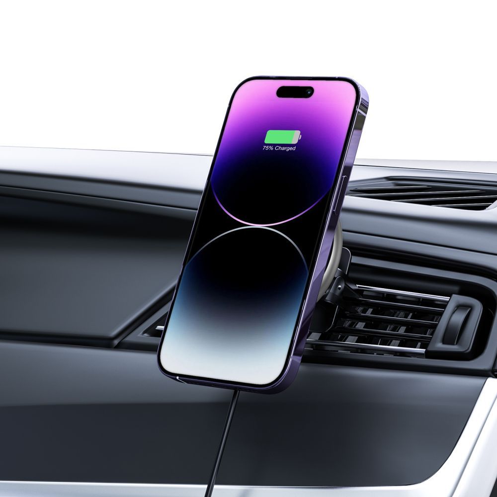 Tech-Protect A2 automobilinis telefono laikiklis su MagSafe 15W indukciniu įkrovikliu oro grotelių tvirtinimui - juodas...