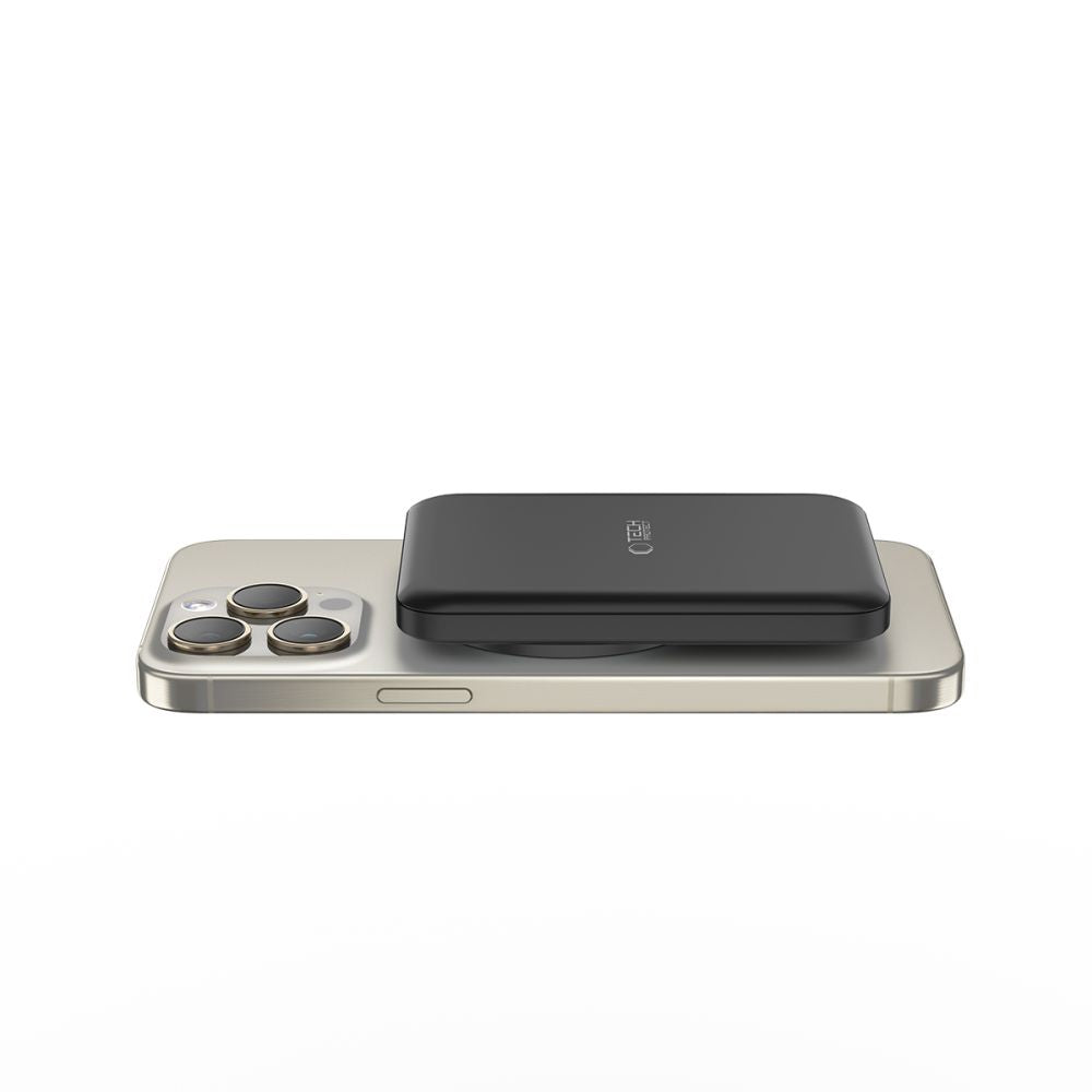 Tech-Protect Išorinė baterija LifeMag PB10 su MagSafe 5000mAh 15W USB-C jungtimi - juoda + USB-C laidas -- Powerbanks