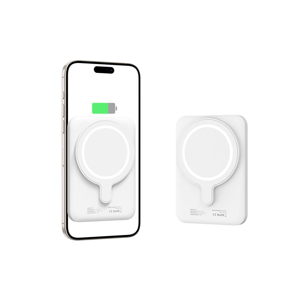 Tech-Protect Išorinė baterija LifeMag PB10 su MagSafe 5000mAh 15W USB-C jungtimi - balta + USB-C laidas -- Powerbanks