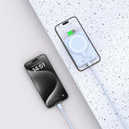 Tech-Protect Išorinė baterija LifeMag PB10 su MagSafe 5000mAh 15W USB-C jungtimi - mėlyna + USB-C laidas -- Powerbanks