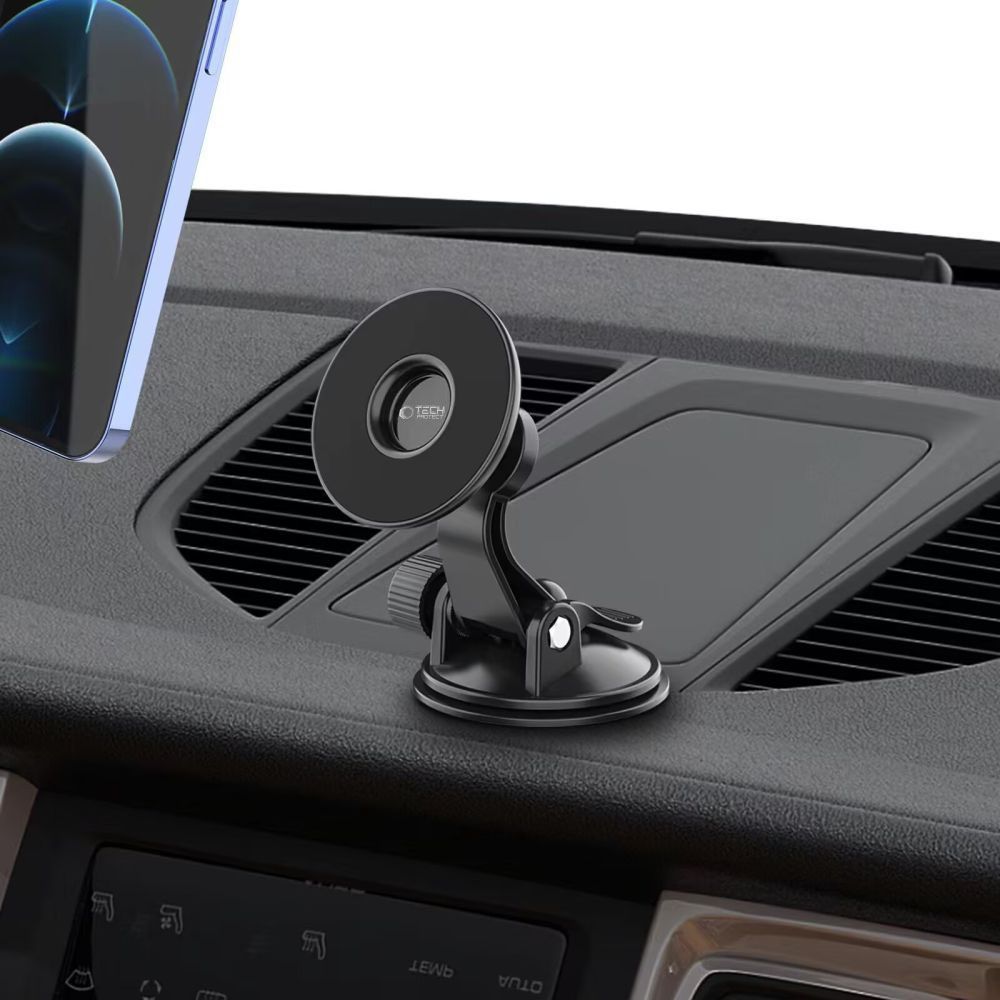 Tech-Protect N50 MagSafe automobilinis magnetinis telefono laikiklis prietaisų skydeliui / oro grotelių angai - juodas --...
