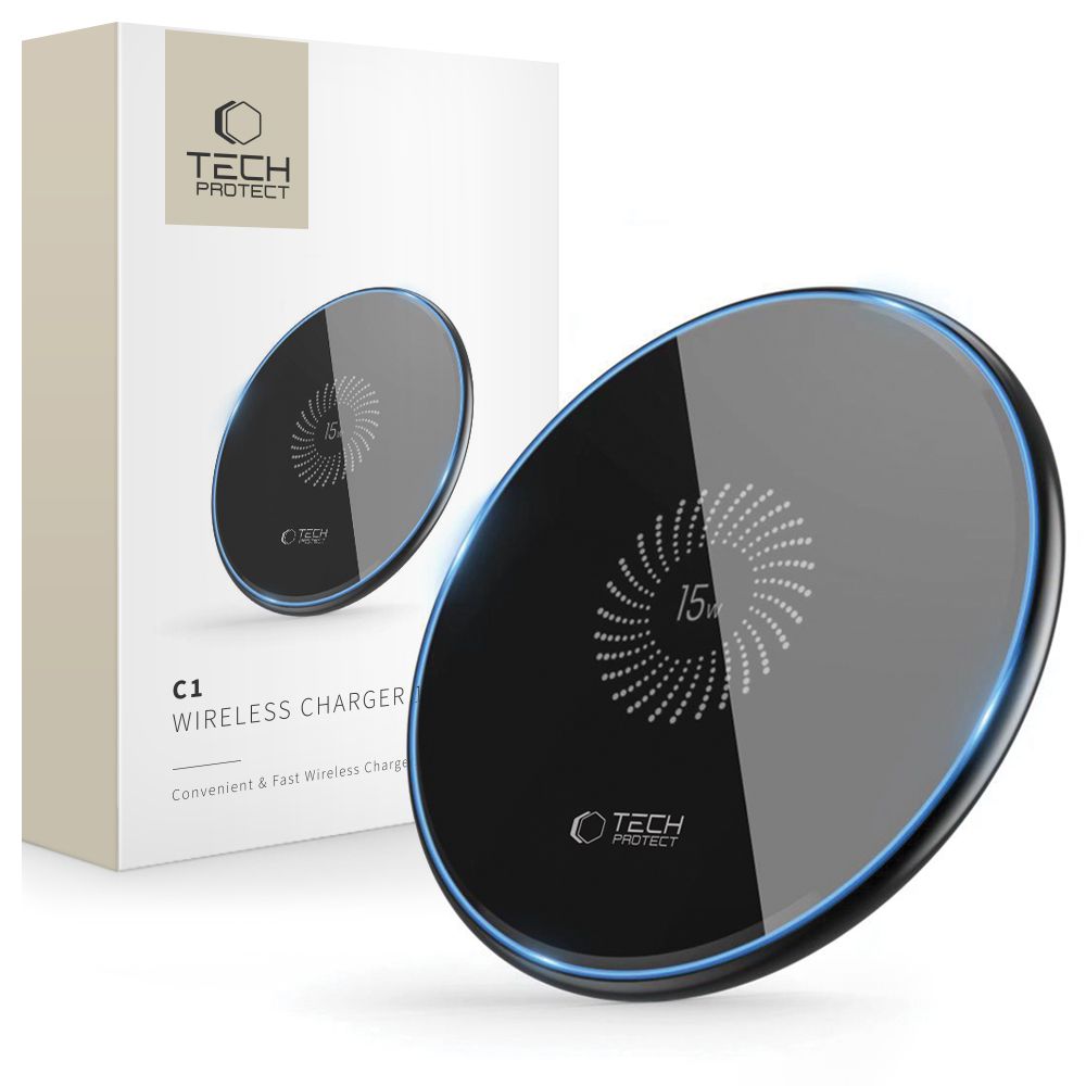 Tech-Protect QI15W-C1 15W indukcinis įkroviklis - juodas -- Cell phone chargers