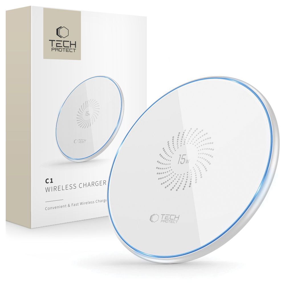 Tech-Protect QI15W-C1 15W indukcinis įkroviklis - baltas -- Cell phone chargers