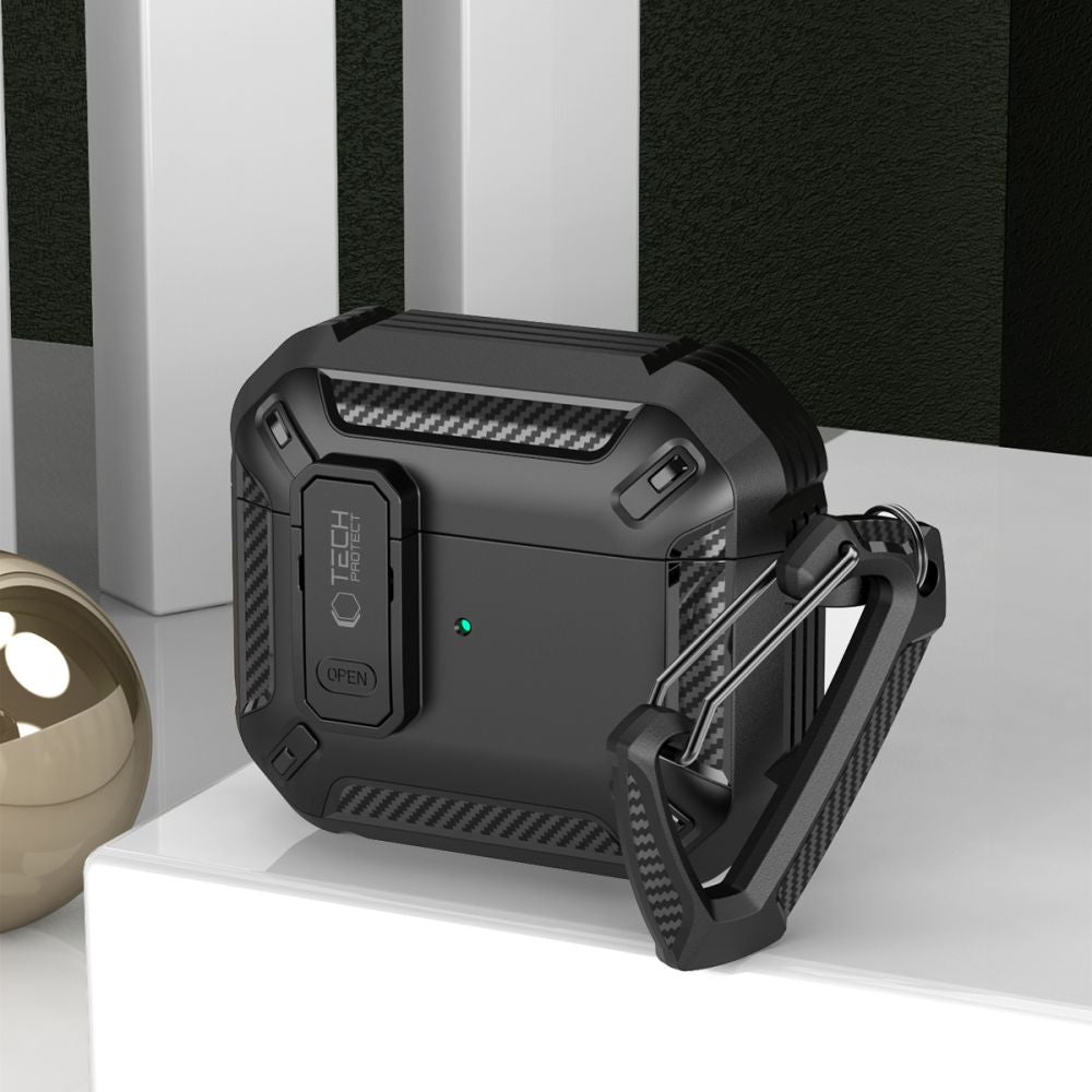 Tech-Protect X-Carbo dėklas AirPods Pro 1/2 – juodas -- AirPods Pro 1