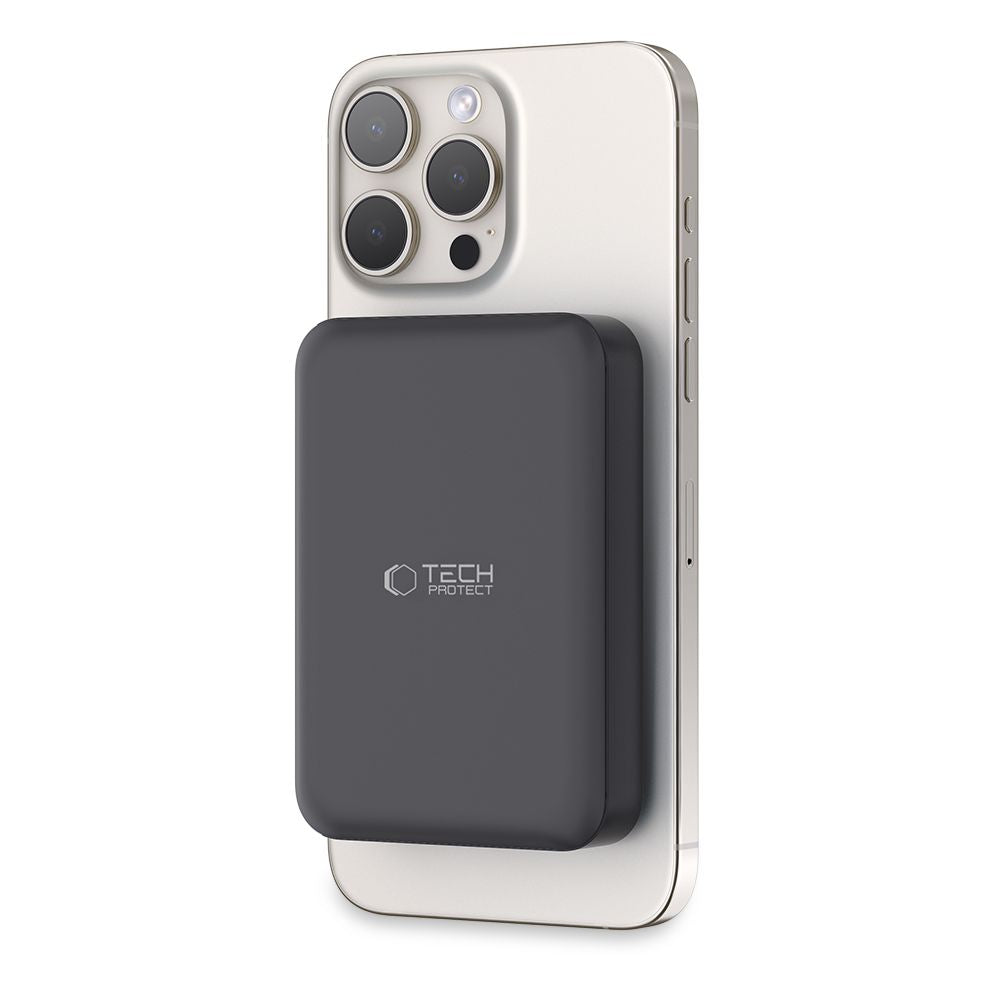Tech-Protect LifeMag PB11 Išorinė baterija su MagSafe 10000mAh 15W USB-C jungtis - juodas + USB-C laidas -- Powerbanks