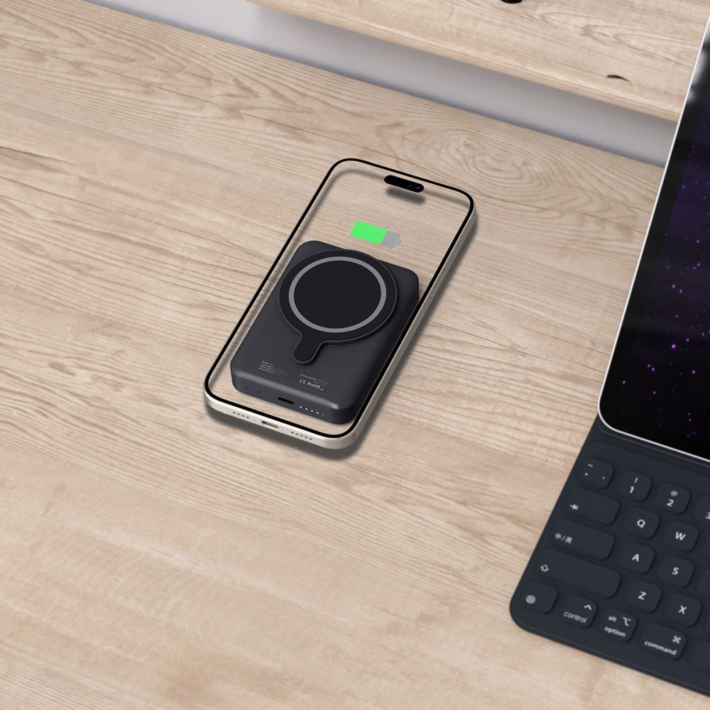 Tech-Protect LifeMag PB11 Išorinė baterija su MagSafe 10000mAh 15W USB-C jungtis - juodas + USB-C laidas -- Powerbanks