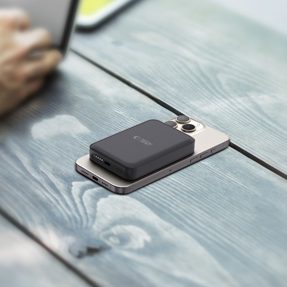 Tech-Protect LifeMag PB11 Išorinė baterija su MagSafe 10000mAh 15W USB-C jungtis - juodas + USB-C laidas -- Powerbanks