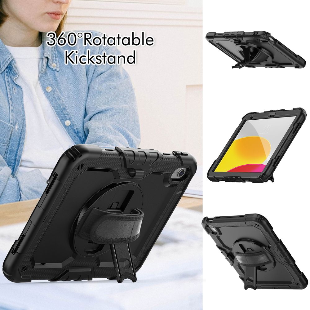 Tech-Protect Solid360 dėklas iPad 10.9" 2022 – juodas -- iPad 10.9" (2022)