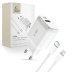 Tech-Protect Įkroviklis C20W USB-C PD 20W / USB-A QC 3.0 su USB-C / Lightning laidu - baltas -- Cell phone chargers