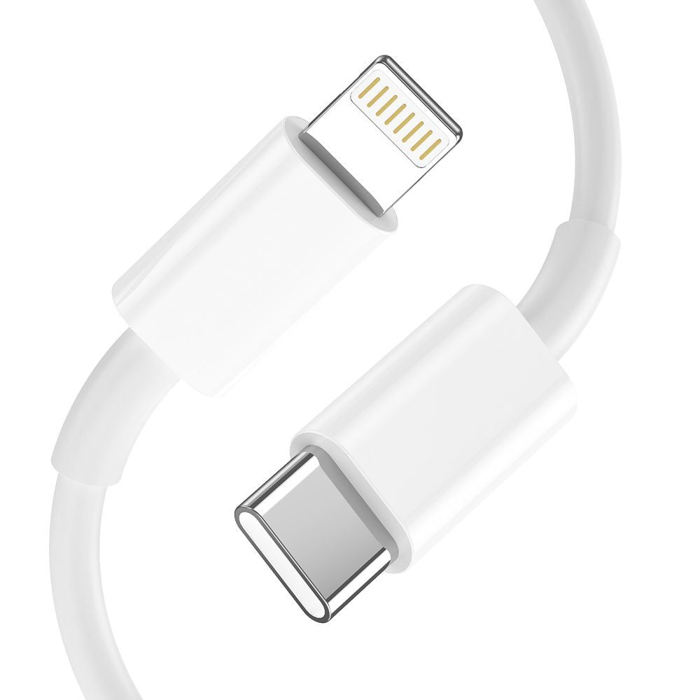 Tech-Protect Įkroviklis C20W USB-C PD 20W / USB-A QC 3.0 su USB-C / Lightning laidu - baltas -- Cell phone chargers