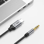 Tech-Protect UltraBoost garso USB-C / 3,5 mm mini lizdo kabelis 1 m - juodas -- Audio Cables
