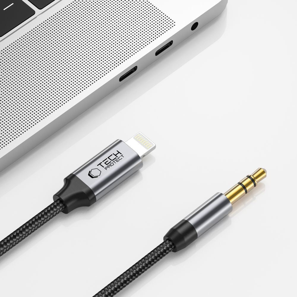 Tech-Protect UltraBoost audio Lightning / mini lizdas 3,5 mm kabelis 1 m - juodas -- Audio Cables