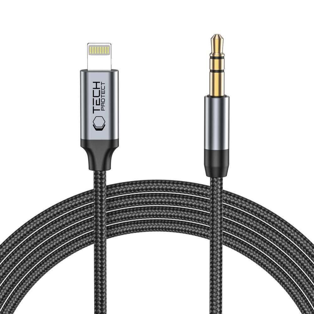 Tech-Protect UltraBoost audio Lightning / mini lizdas 3,5 mm kabelis 1 m - juodas -- Audio Cables