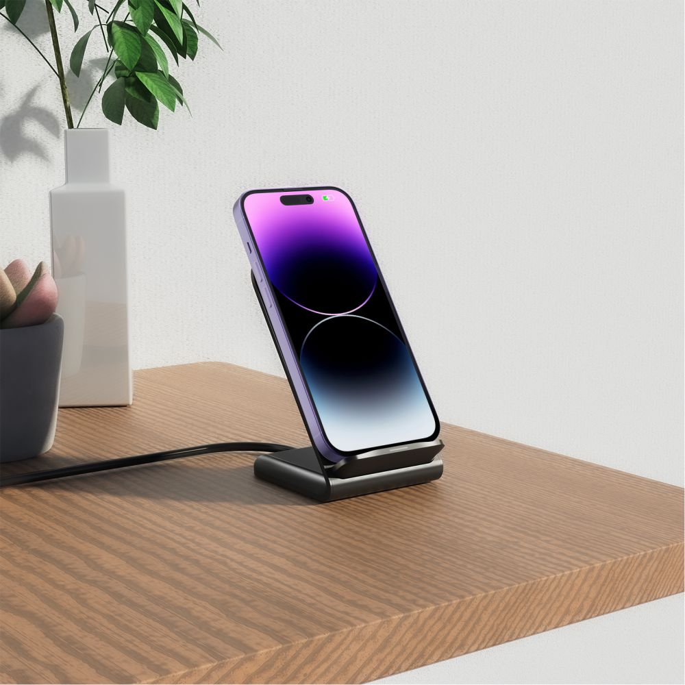 Tech-Protect Indukcinis įkroviklis QI15W-S2 15W stovo formos - juodas -- Cell phone chargers