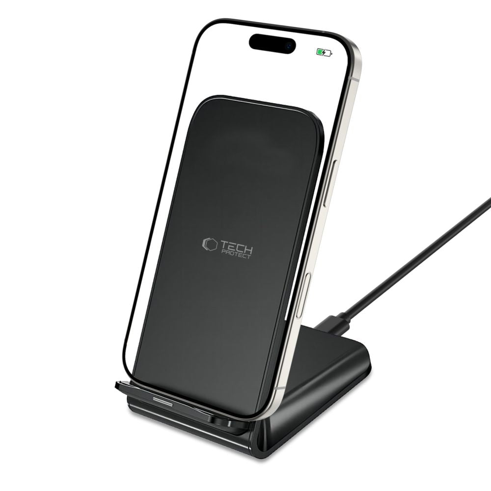 Tech-Protect Indukcinis įkroviklis QI15W-S2 15W stovo formos - juodas -- Cell phone chargers