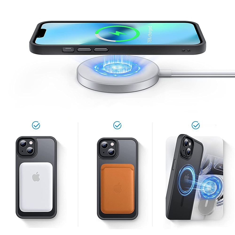 Tech-Protect MagMat MagSafe dėklas iPhone 13 mini – matinis juodas -- iPhone 13 Mini