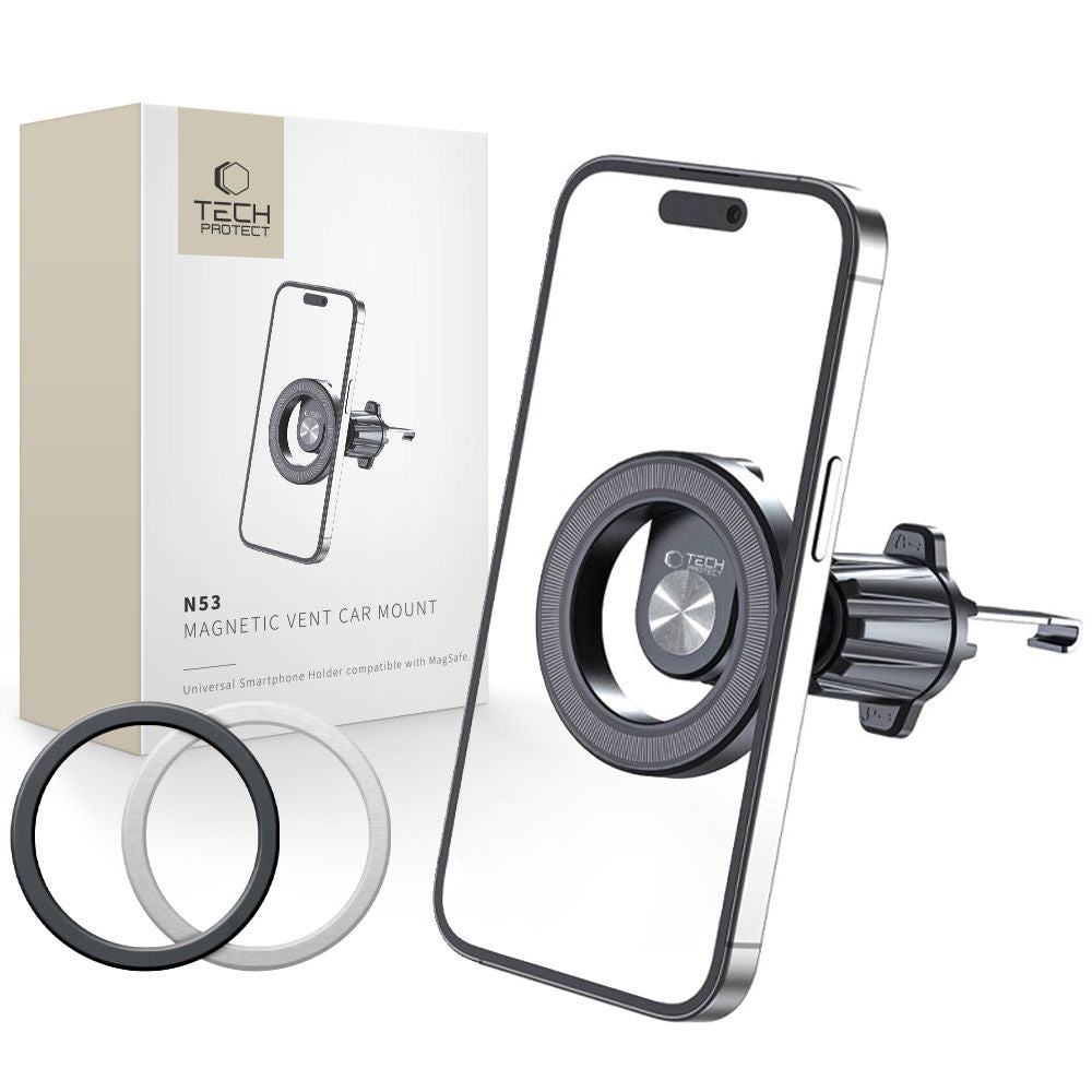Tech-Protect N53 automobilinis telefono laikiklis su MagSafe oro grotelių angai - juodas -- Cell phone holders