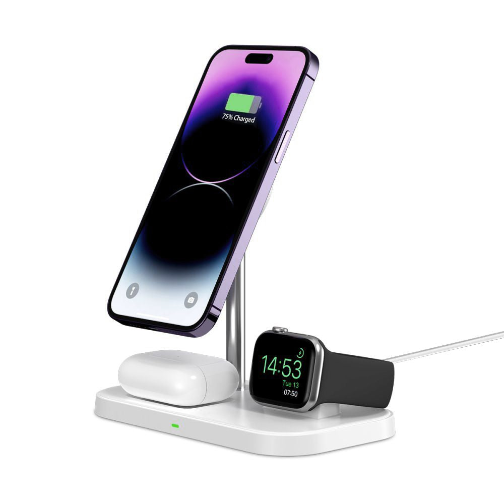 Tech-Protect Indukcinis įkroviklis QI15W-A22 MagSafe su 3in1 MagSafe stovu išmaniajam telefonui / Apple Watch / AirPods -...
