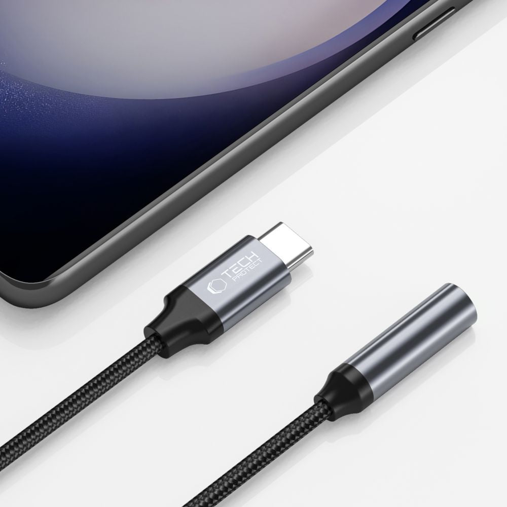 Tech-Protect UltraBoost USB-C / 3,5 mm mini lizdo adapteris - juodas -- USB Adapters