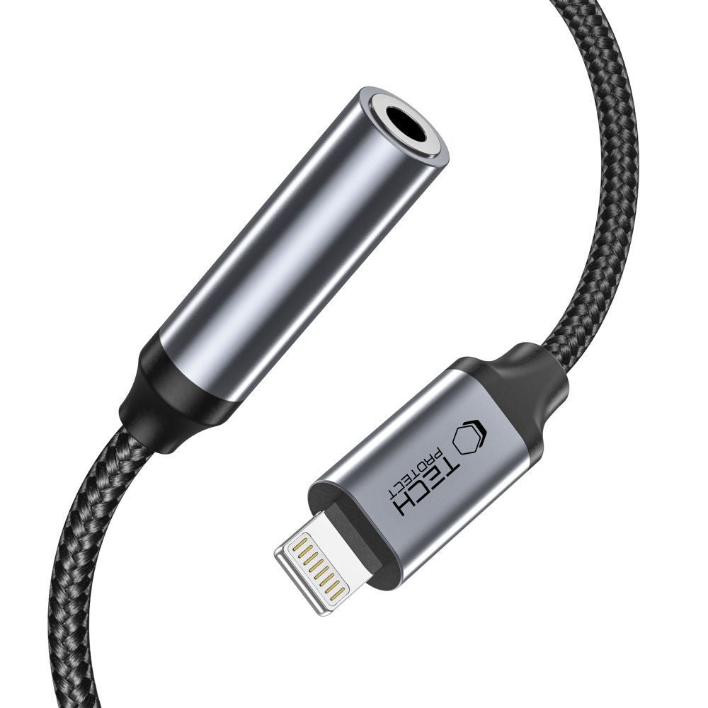 Tech-Protect UltraBoost Lightning / 3,5 mm mini lizdo adapteris - juodas -- USB Adapters