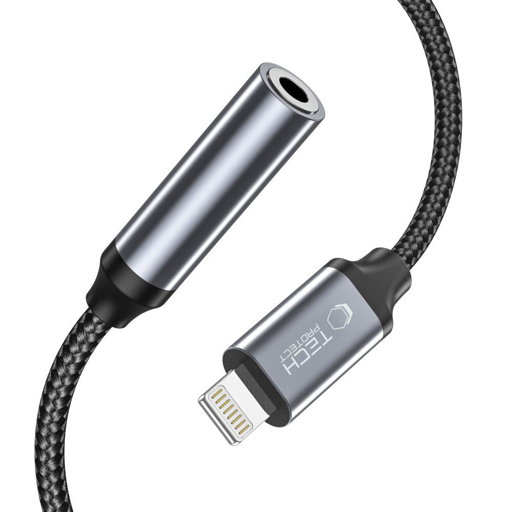 Tech-Protect UltraBoost Lightning / 3,5 mm mini lizdo adapteris - juodas -- USB Adapters