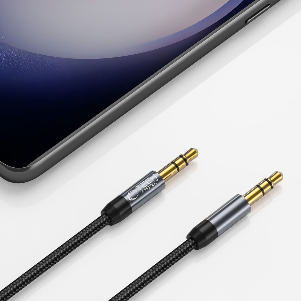 Tech-Protect UltraBoost kabelis 3,5 mm mini lizdas / 3,5 mm mini lizdas 1,5 m - juodas -- Audio Cables